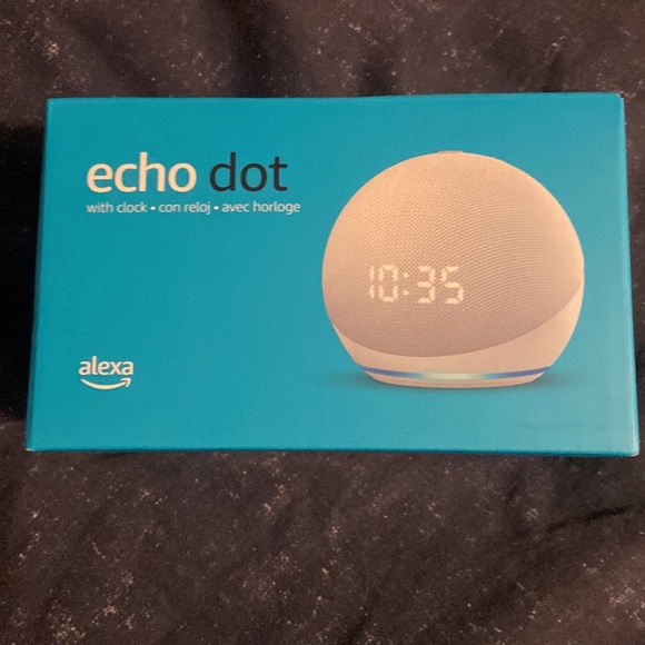 Amazon Alexa Echo Dot White (4th Gen) w/Clock - Picture 2 of 5